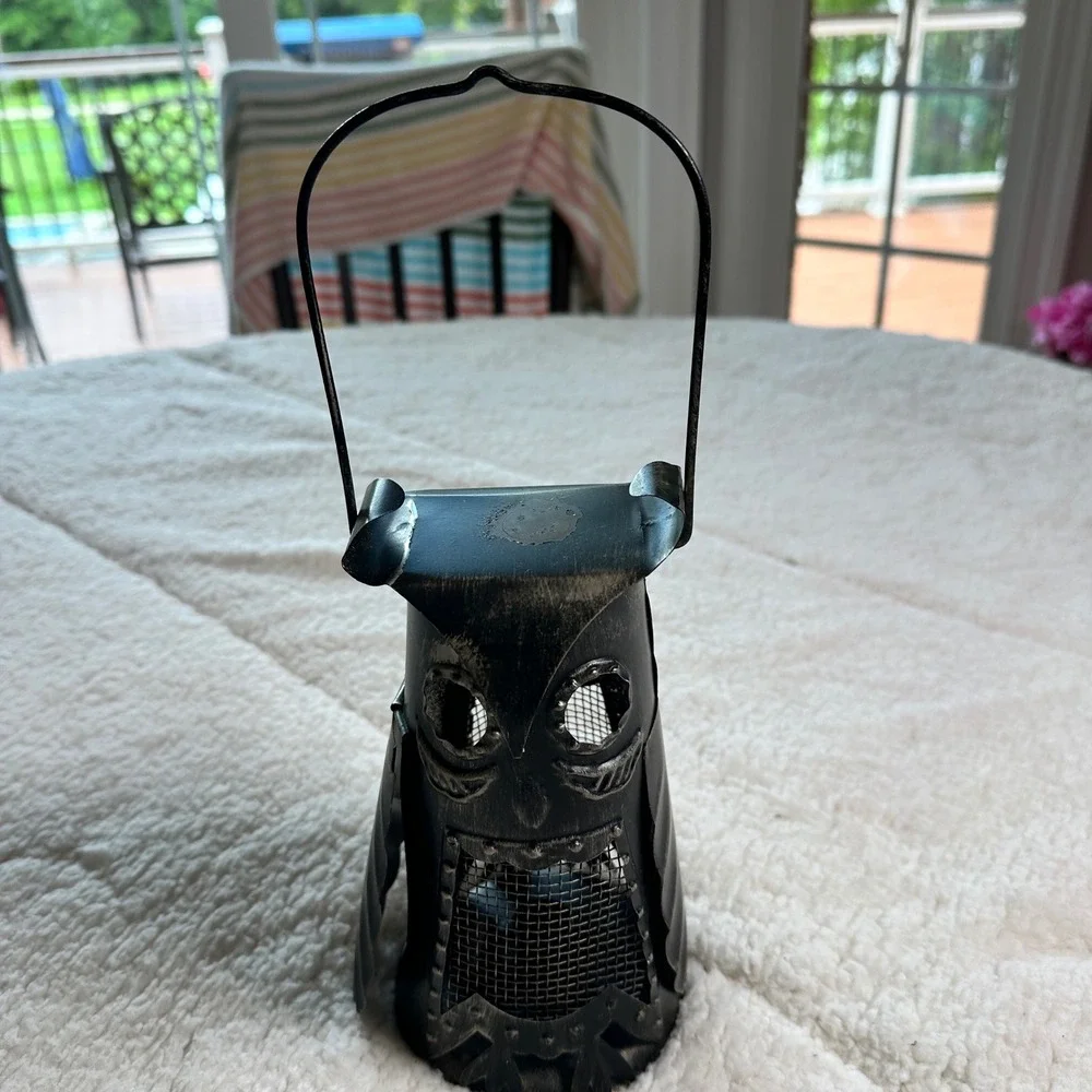 VTG Pier 1 Lantern Unisex OS Black Owl Metal Votive Candle Holder VTG Retro